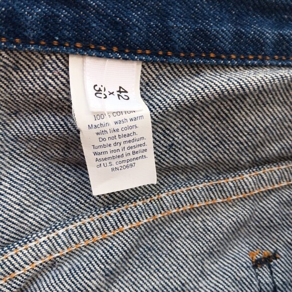 Vintage Mens Jeans 40x30 90s BRANDERS Bootcut RAW DENIM Mens Srtaight Jeans - Picture 8 of 8